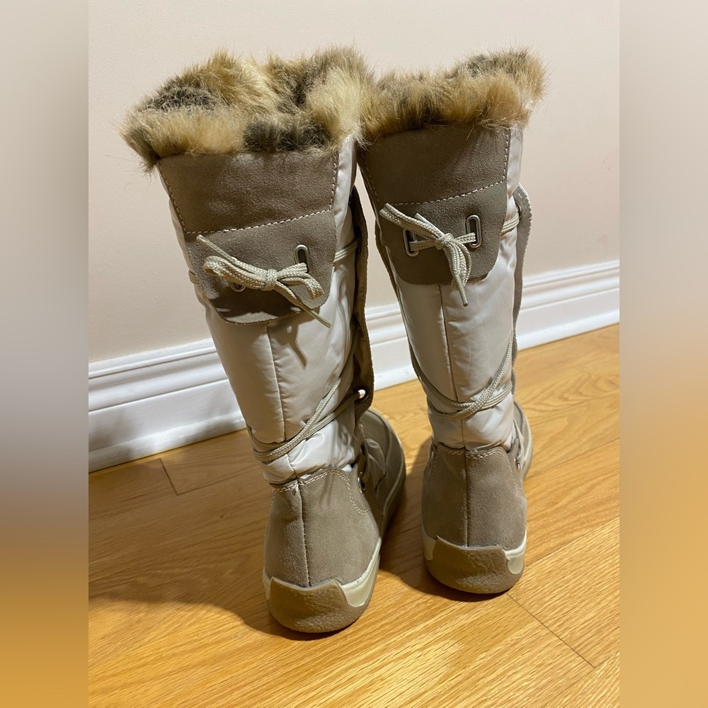 Pajar Winter Boots Cream Lace Up Waterproof Size 37 - Picture 4 of 14